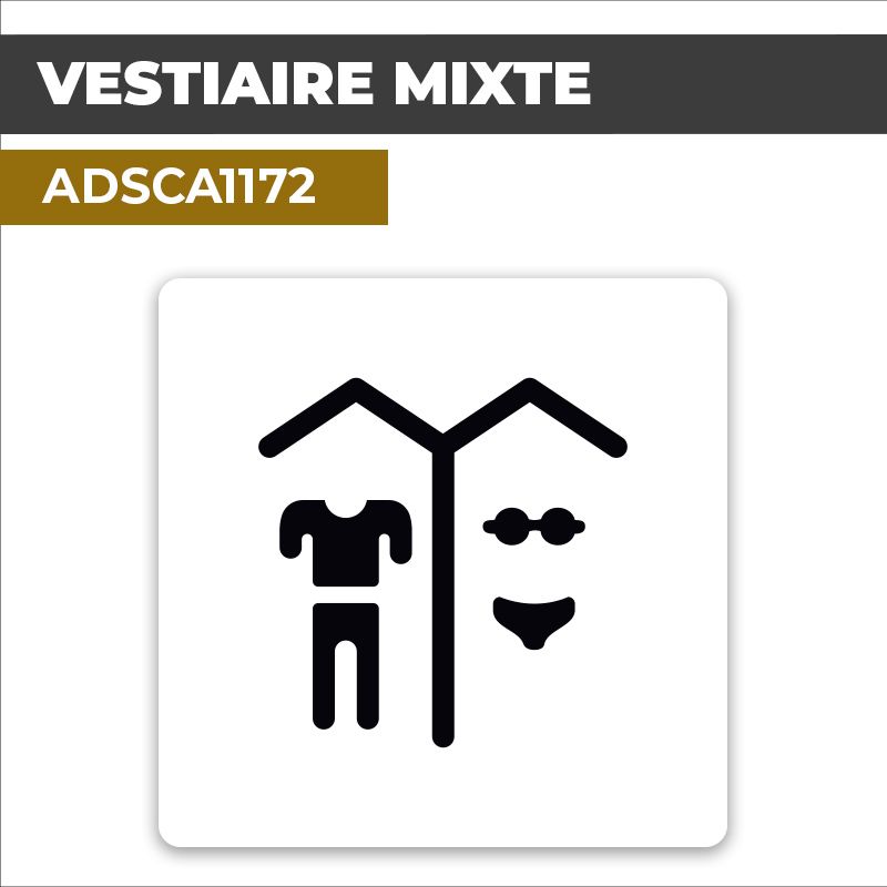 Autocollant VESTIAIRE MIXTE | Toilettes et sanitaires