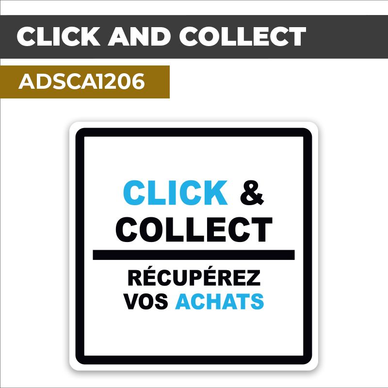 Autocollant CLICK AND COLLECT | Vente à emporter