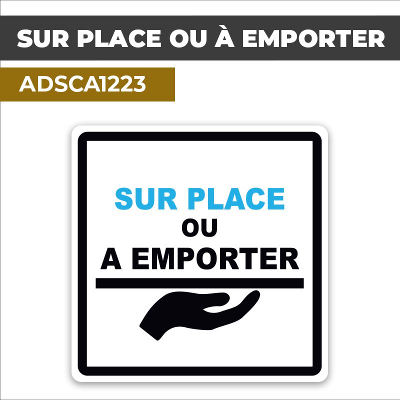 Autocollant SUR PLACE OU À EMPORTER | Vente à emporter