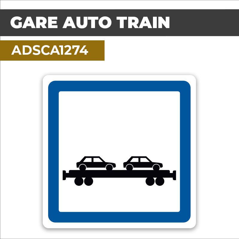 Autocollant GARE AUTO-TRAIN | Panneaux d'indication