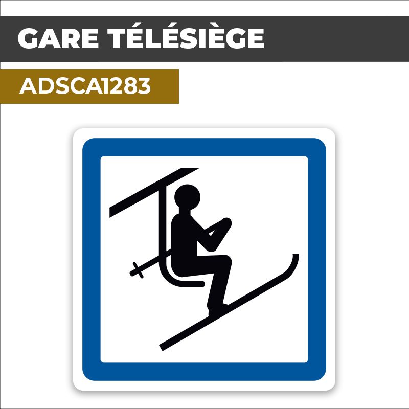 Autocollant GARE TÉLÉSIÈGE | Panneaux d'indication