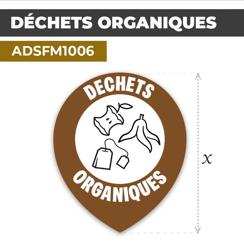 Autocollant | DÉCHETS ORGANIQUES | Déchets et poubelles