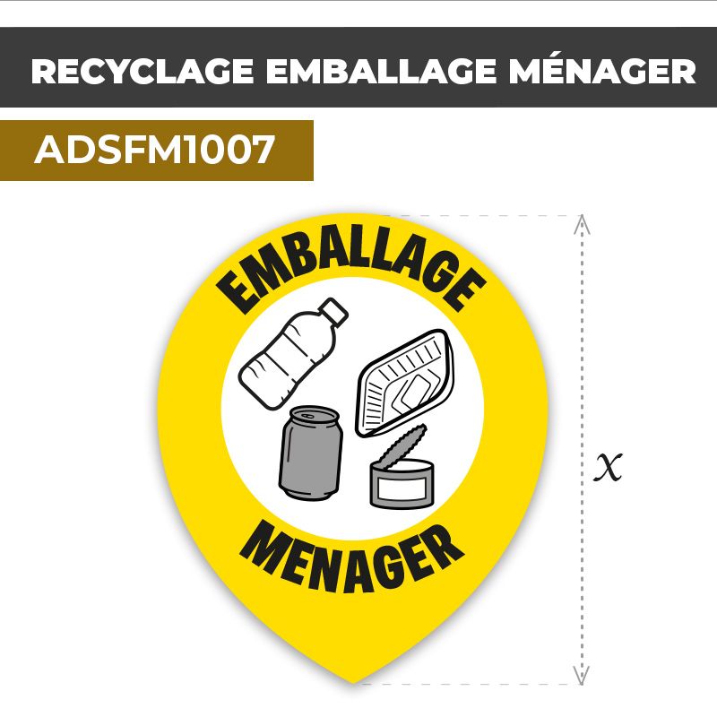Autocollant | RECYCLAGE EMBALLAGE MÉNAGER | Tri sélectif et recyclage