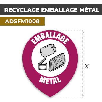 Autocollant | RECYCLAGE EMBALLAGE MÉTAL | Tri sélectif et recyclage