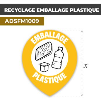 Autocollant | RECYCLAGE EMBALLAGE PLASTIQUE | Tri sélectif et recyclage