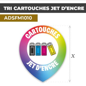 Autocollant | TRI CARTOUCHES JET D'ENCRE | Tri sélectif et recyclage