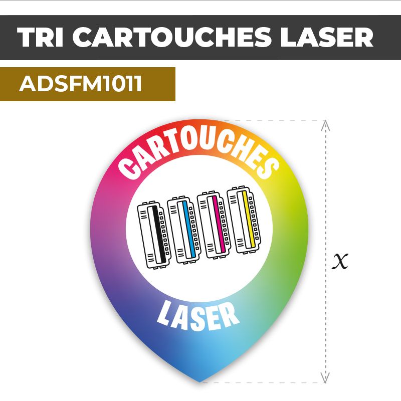 Autocollant | TRI CARTOUCHES LASER | Tri sélectif et recyclage