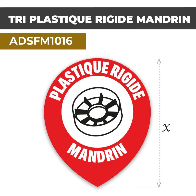 Autocollant | TRI PLASTIQUE RIGIDE MANDRIN | Tri sélectif et recyclage