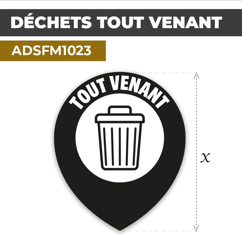 Autocollant | DÉCHETS TOUT VENANT | Déchets et poubelles