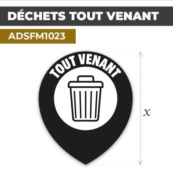 Autocollant | DÉCHETS TOUT VENANT | Déchets et poubelles