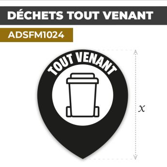 Autocollant | DÉCHETS TOUT VENANT | Déchets et poubelles