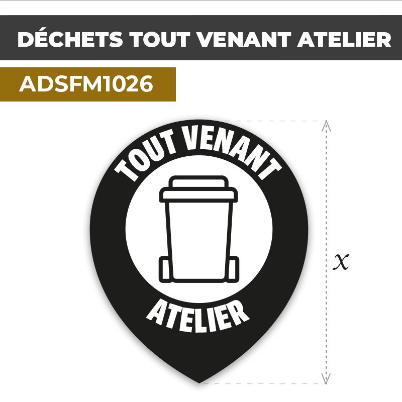 Autocollant | DÉCHETS TOUT VENANT ATELIER | Déchets et poubelles