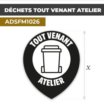 Autocollant | DÉCHETS TOUT VENANT ATELIER | Déchets et poubelles