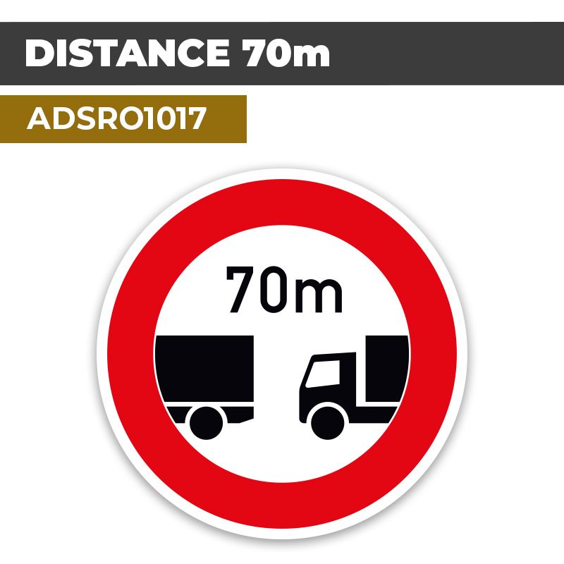 Autocollant | DISTANCE 70m | Sécurité Routière