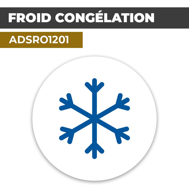 Autocollant | FROID CONGELATION Fond Blanc | Format Rond