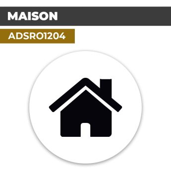 Autocollant | MAISON Fond Blanc | Format Rond