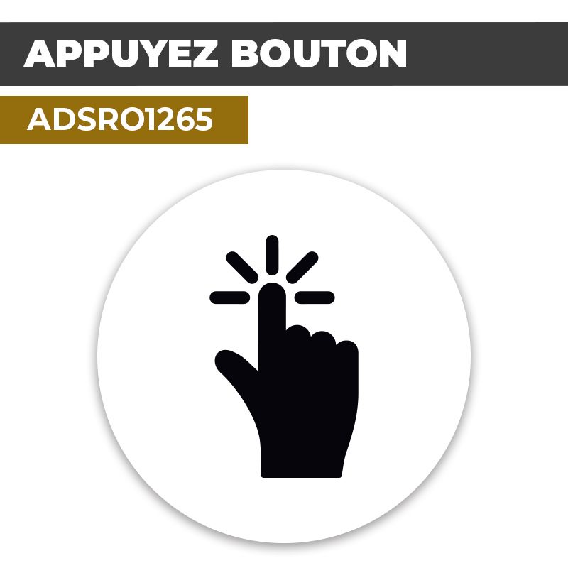 Autocollant | APPUYER BOUTON Noir | Format Rond