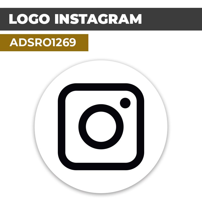 Autocollant | INSTAGRAM Noir | Format Rond