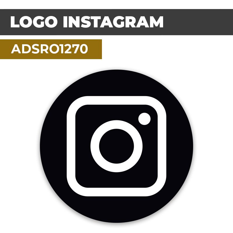 Autocollant | INSTAGRAM Fond Noir | Format Rond