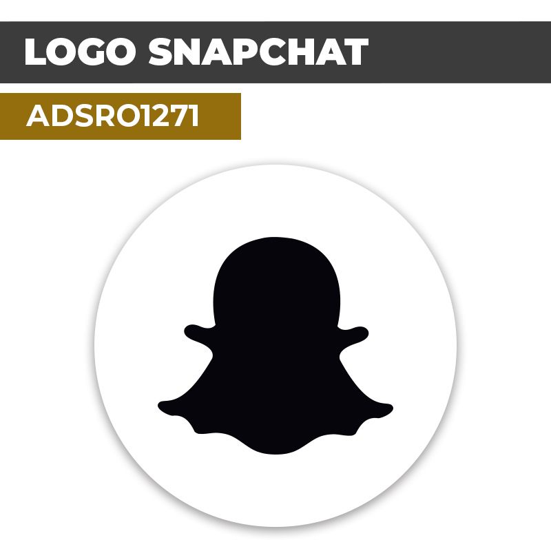 Autocollant | SNAPCHAT Noir | Format Rond