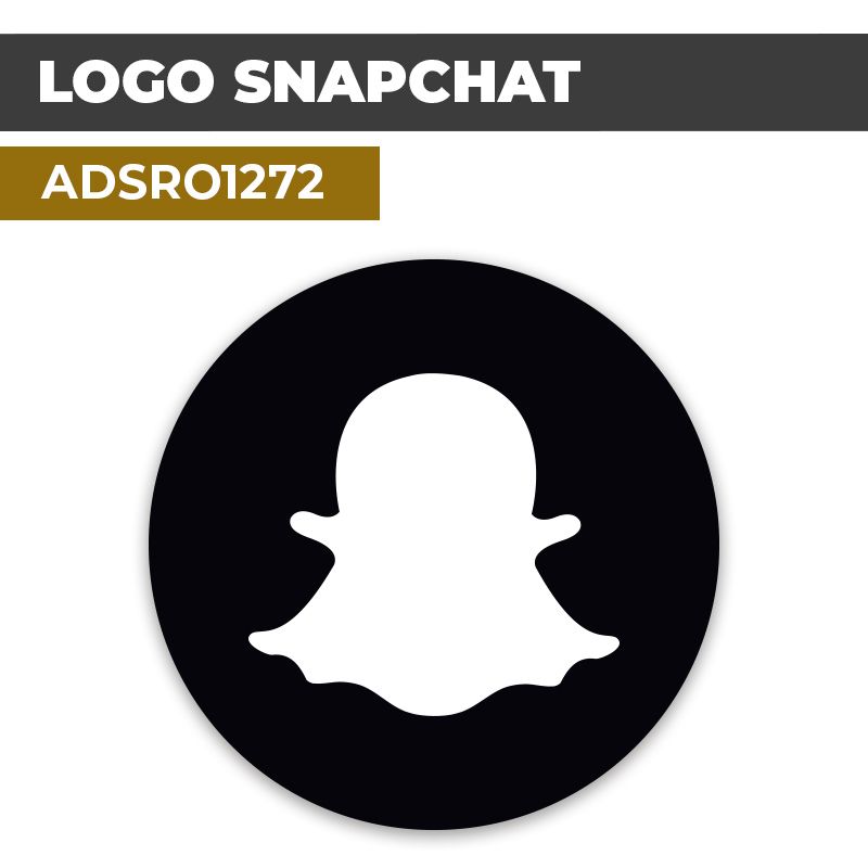 Autocollant | SNAPCHAT Fond Noir | Format Rond
