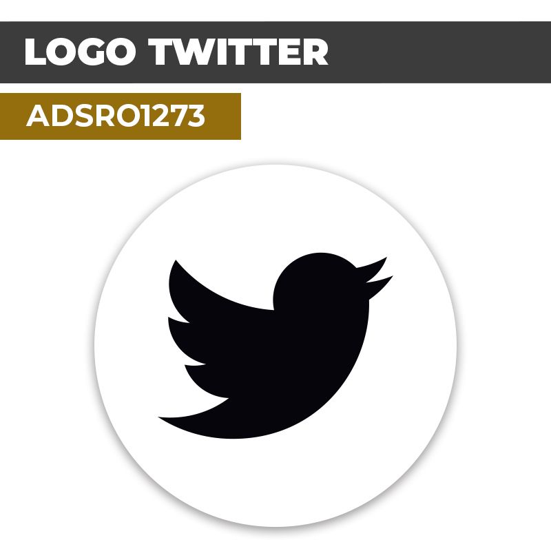 Autocollant | TWITTER Noir | Format Rond
