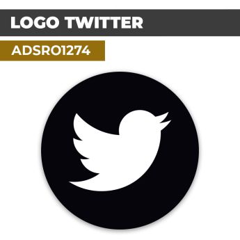 Autocollant | TWITTER Fond Noir | Format Rond