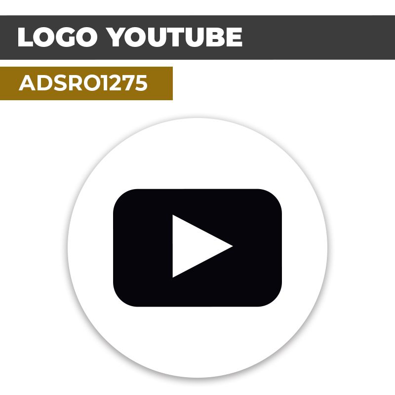 Autocollant | YOU TUBE Noir | Format Rond