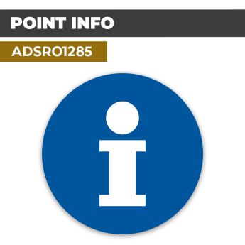 Autocollant | POINT INFO Fond Bleu | Format Rond