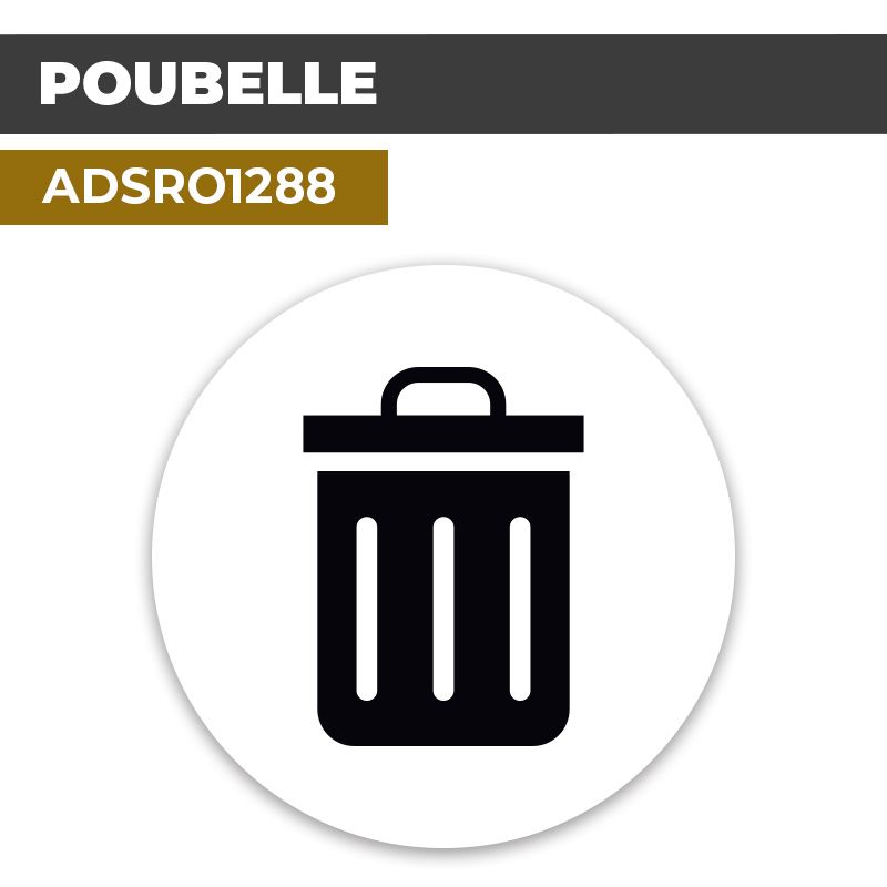 Autocollant | DECHETS POUBELLE Noir | Format Rond