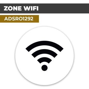 Autocollant | ZONE WIFI Noir | Format Rond