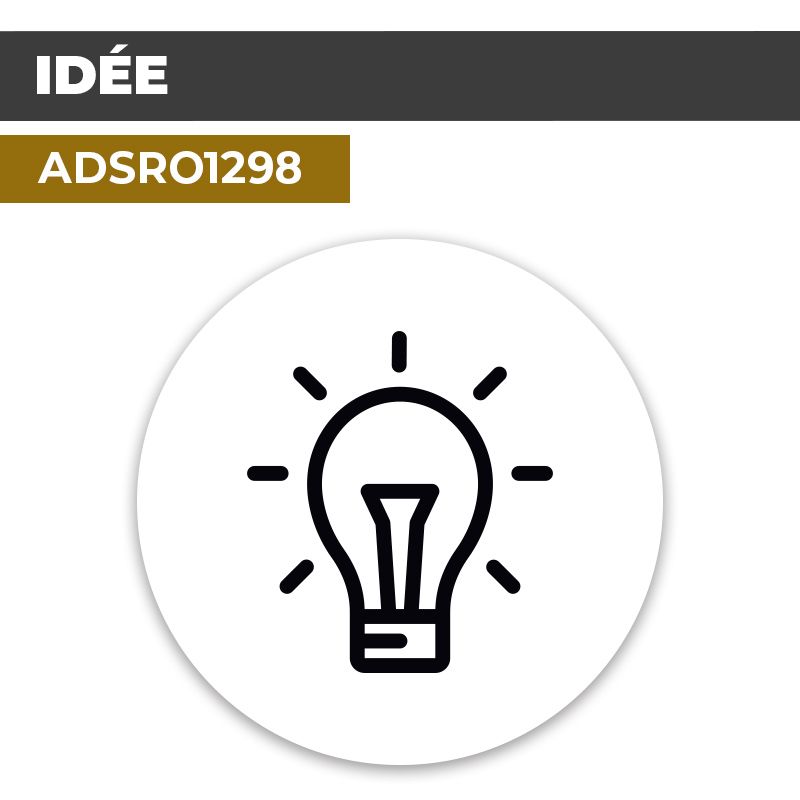 Autocollant | AMPOULE IDEES Noir | Format Rond