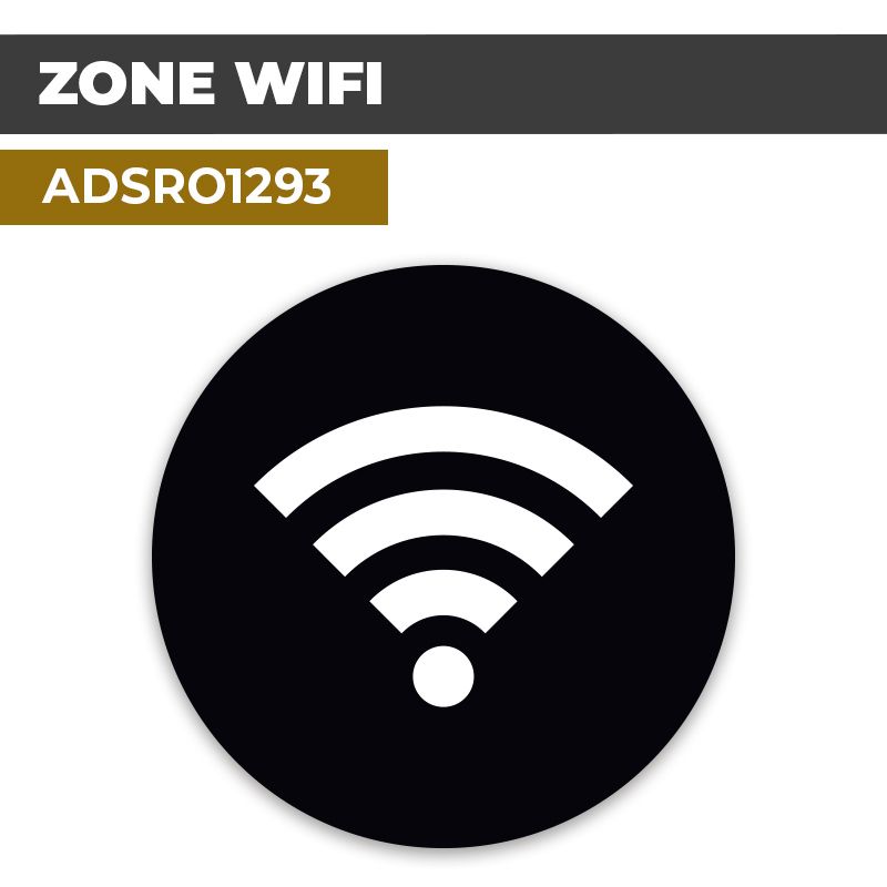 Autocollant | ZONE WIFI Fond Noir | Format Rond
