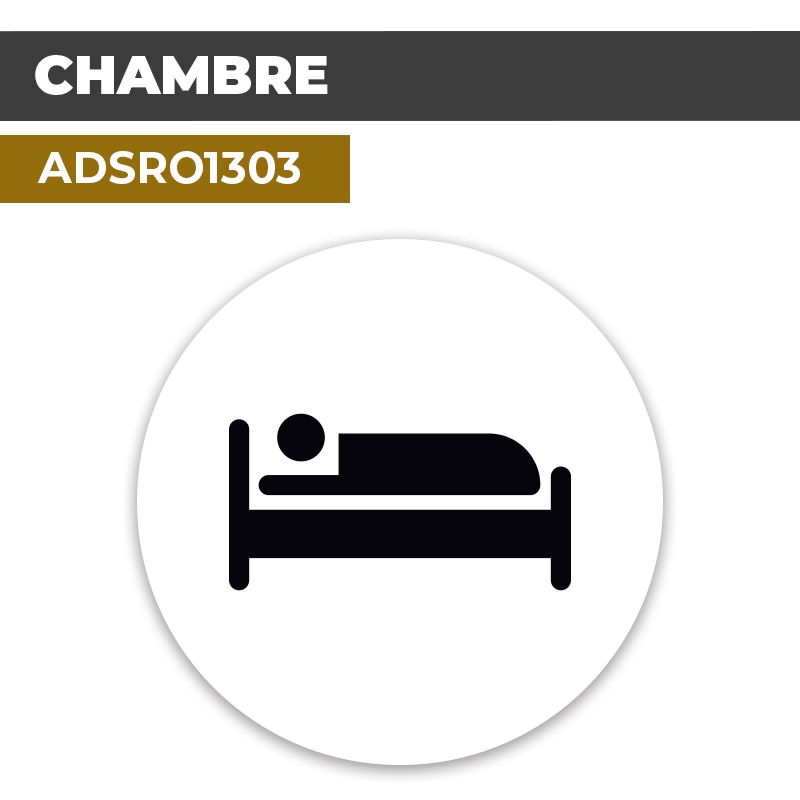 Autocollant | LIT CHAMBRE Noir | Format Rond