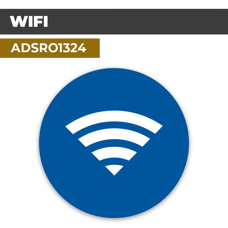 Autocollant | ZONE WIFI Fond Bleu | Format Rond