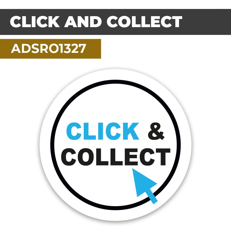 Autocollant | CLICK & COLLECT Bleu | Format Rond
