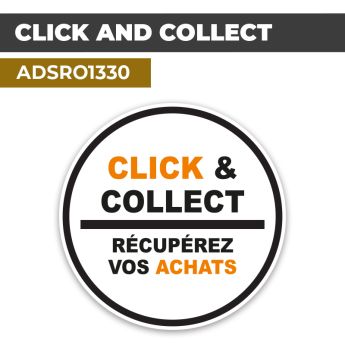 Autocollant | CLICK & COLLECT ACHATS Orange | Format Rond