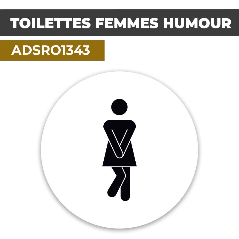 Autocollant | WC FEMMES HUMOUR fond blanc | Format Rond