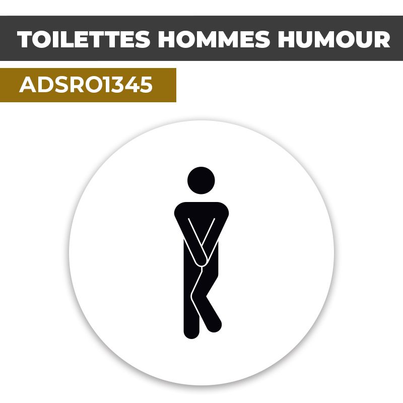 Autocollant | WC HOMMES HUMOUR fond blanc| Format Rond