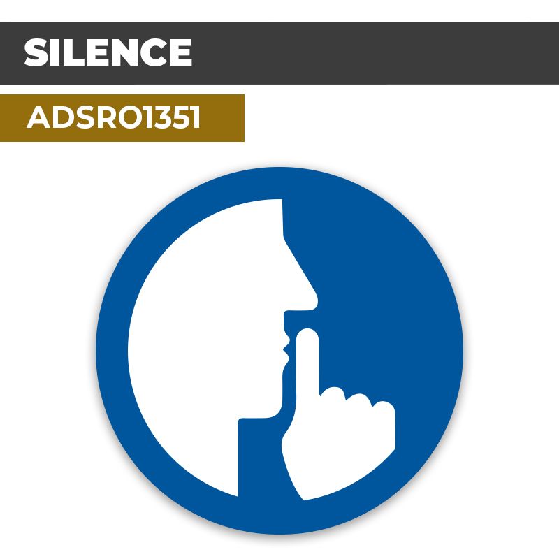 Autocollant | SILENCE Fond Bleu | Format Rond