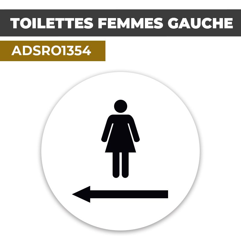 Autocollant | WC FEMMES G. Fond blanc | Format Rond