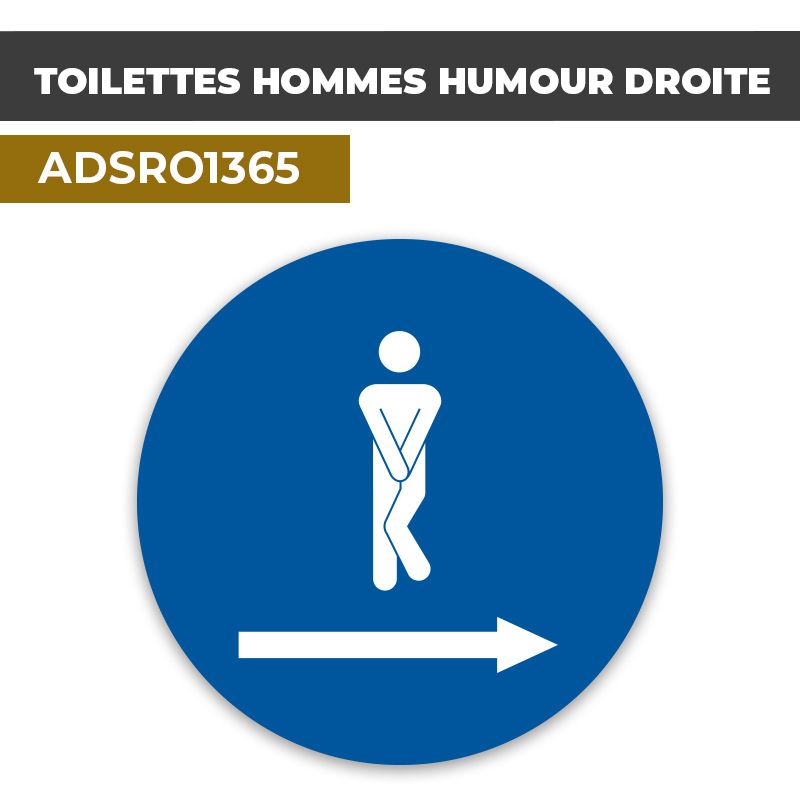 Autocollant | WC HOMMES HUMOUR D. Fond bleu| Format Rond