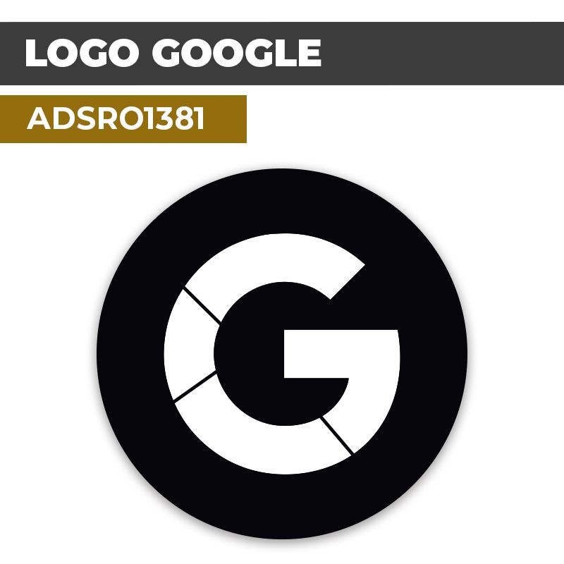 Autocollant | GOOGLE Fond noir | Format Rond