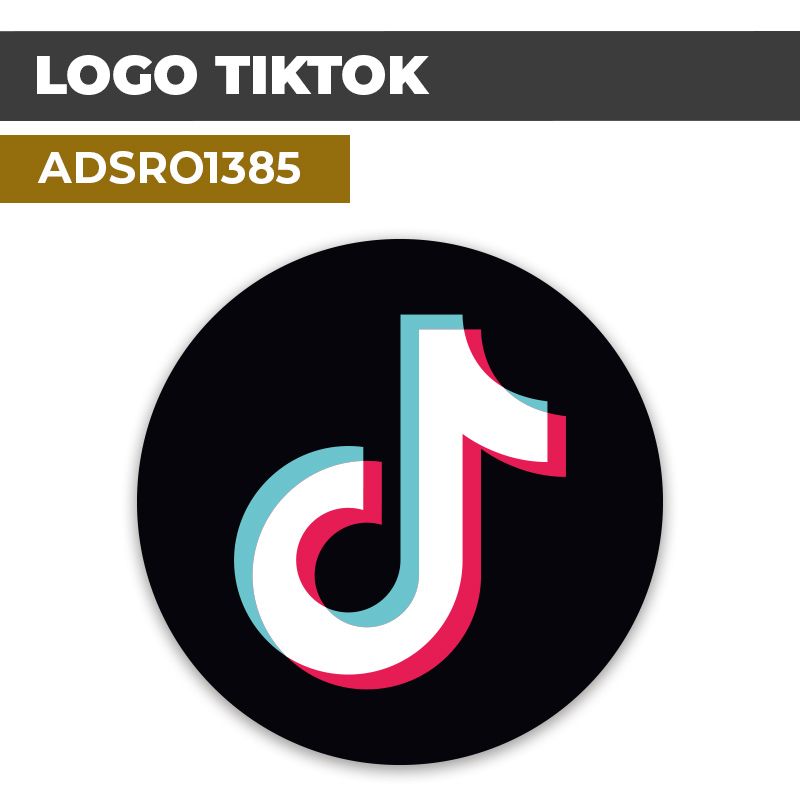 Autocollant | TIKTOK fond noir | Format Rond