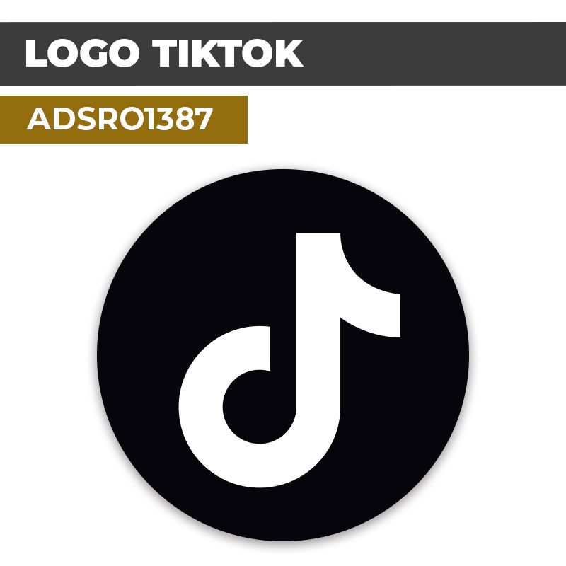 Autocollant | TIKTOK Fond noir | Format Rond