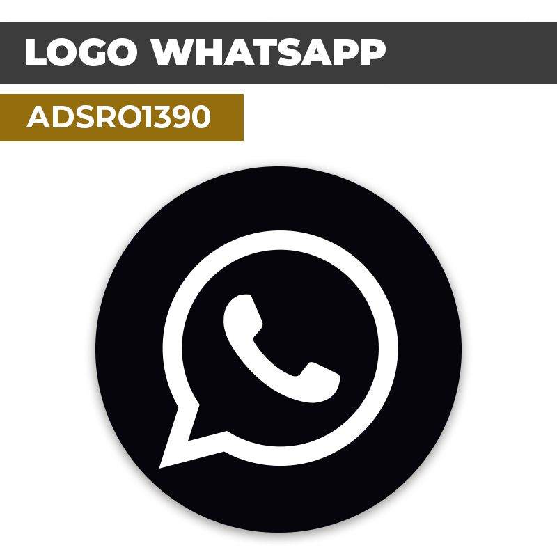 Autocollant | WHATSAPP Fond noir | Format Rond
