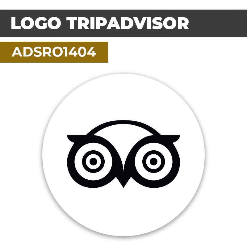 Autocollant | TRIPADVISOR noir | Format Rond