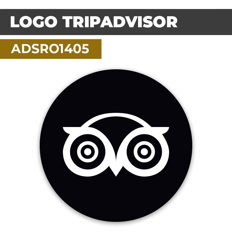 Autocollant | TRIPADVISOR Fond noir | Format Rond