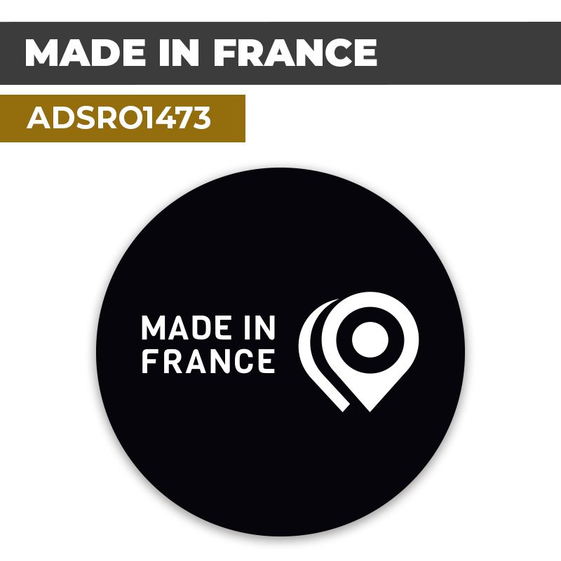 Autocollant | MADE IN FRANCE Fond noir | Format Rond