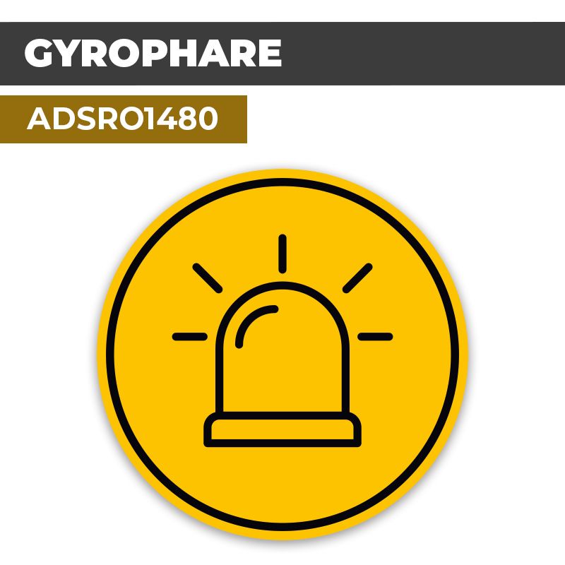 Autocollant | GYROPHARE ALARME Jaune | Format Rond